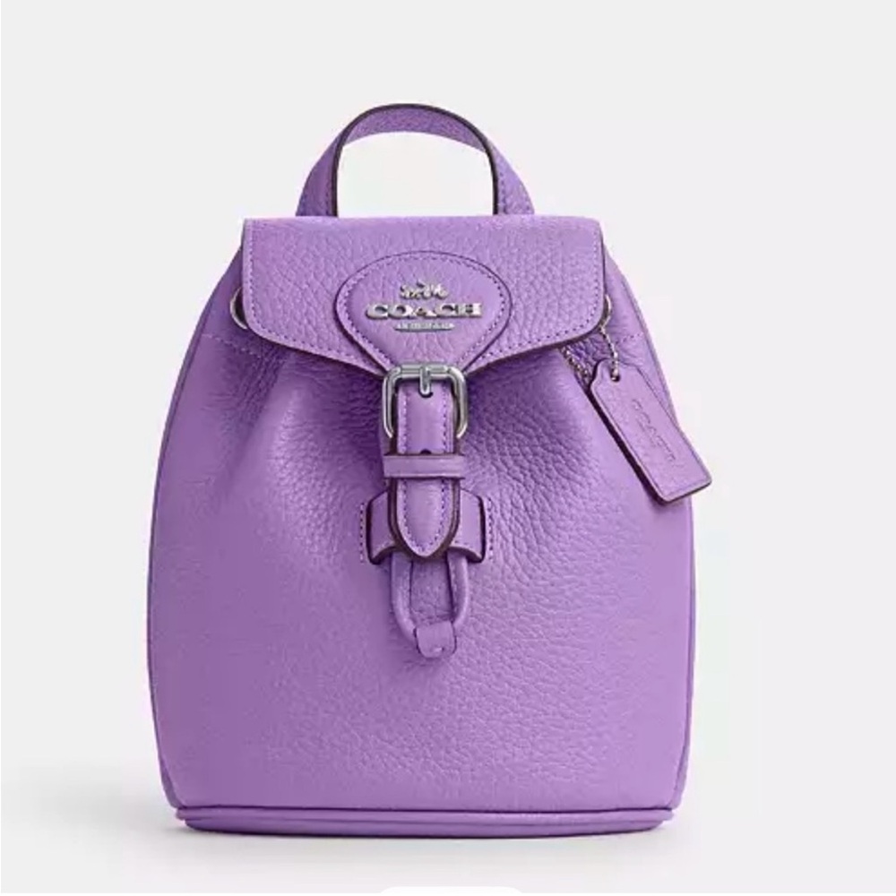 Coach Amelia Iris colored backpack. Silver detailing.